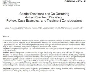 Gender Dysphoria and Co-Occurring Autism Spectrum Disorders: Review ...